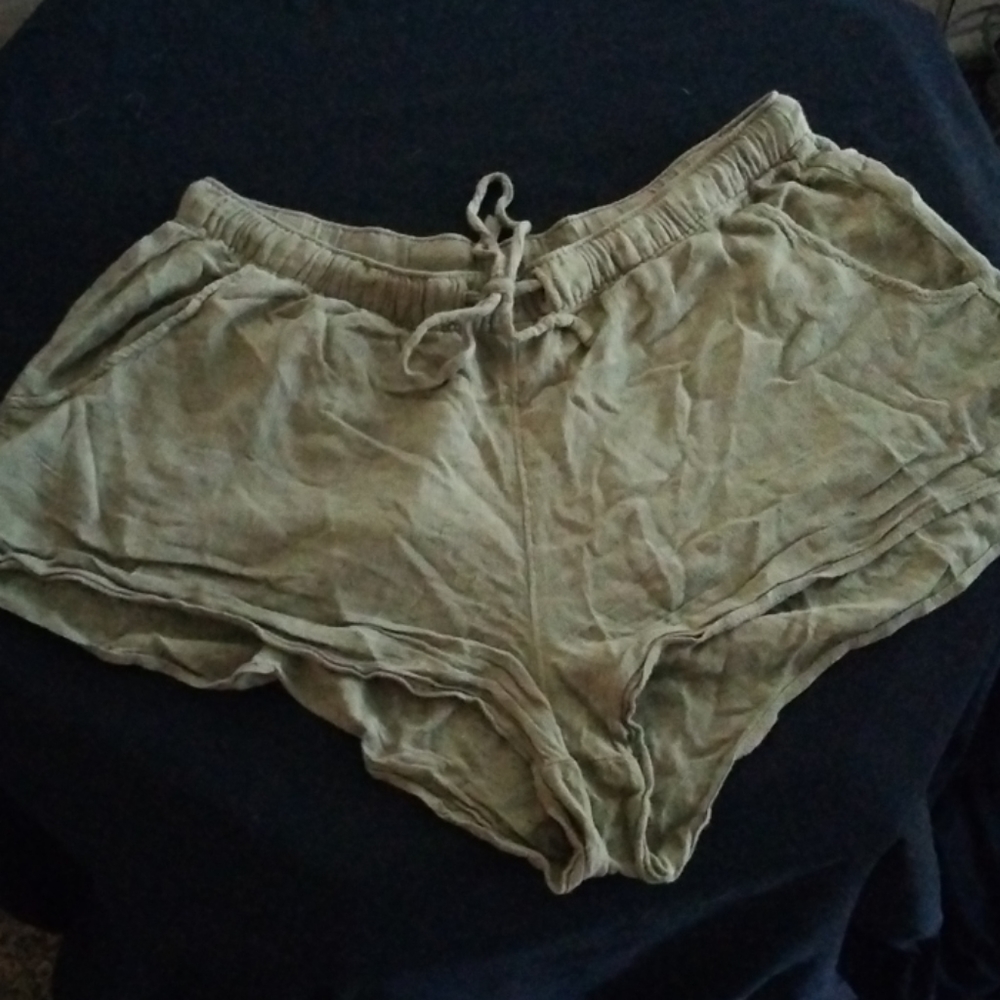 Olive Green Sleepwear Shorts